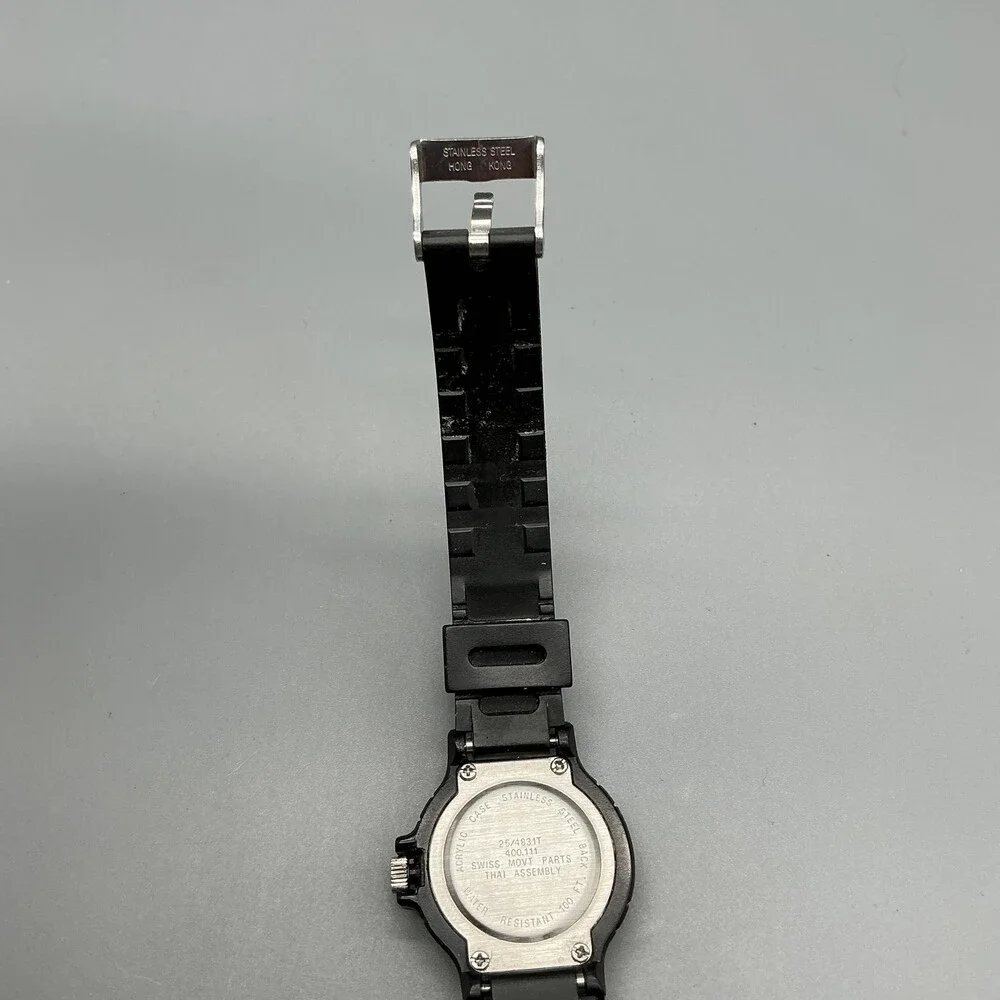Vtg Armitron All Sport Mens Watch 28mm Black Dial Rubber Date New Battery